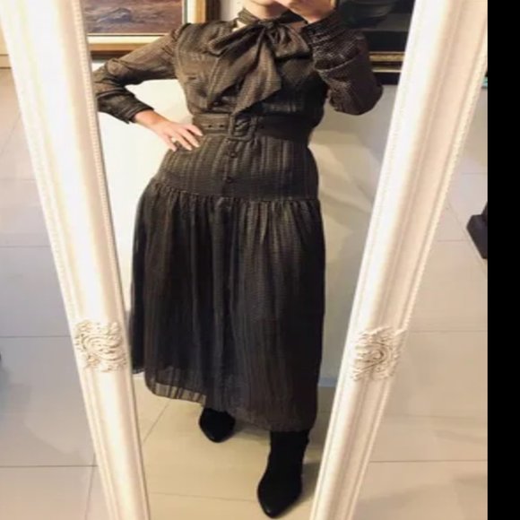 Zara Belted Printed Dress - Picture 3 of 8